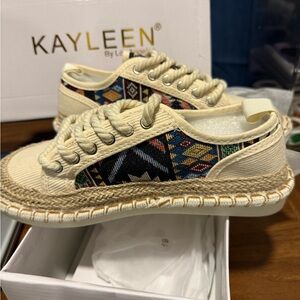 KAYLEEN By Los Angeles Cream and Multicolor Espadrilles